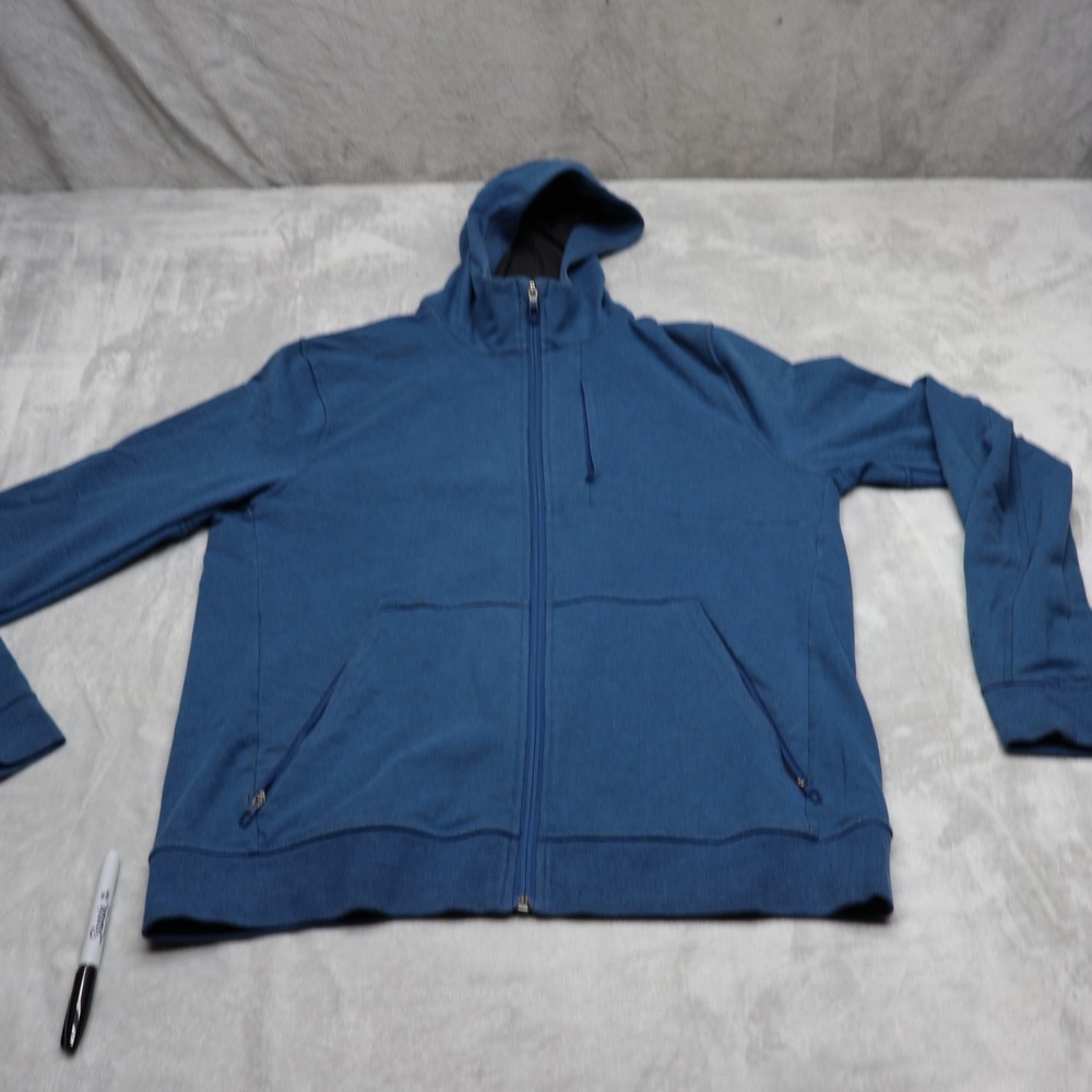 Lululemon Hoodie Men Large Blue Heathered City Sweat Full Zip Casual Sweatshirt